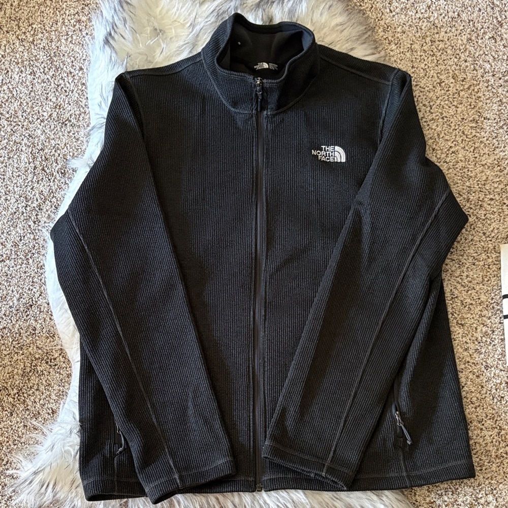 The North Face Men's Charcoal Performance Jacket Full Zip Ribbed